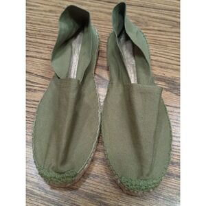 ARTESANIA Espadrilles Summer Canvas Green Flats Women's EU 44 / US 11.5 Shoes